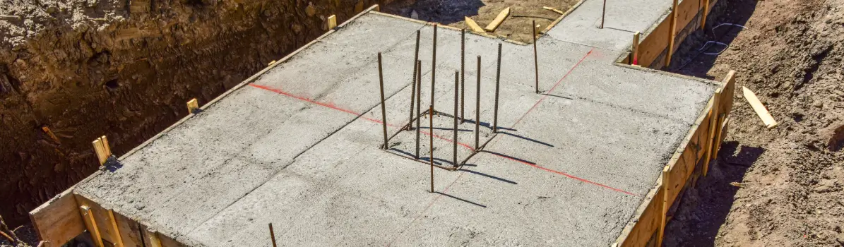 Concrete footing in ground