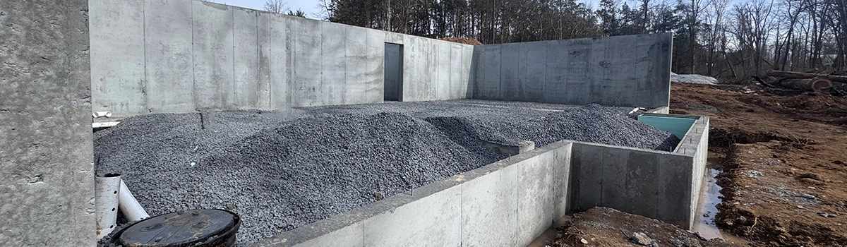 Concrete foundation and walls